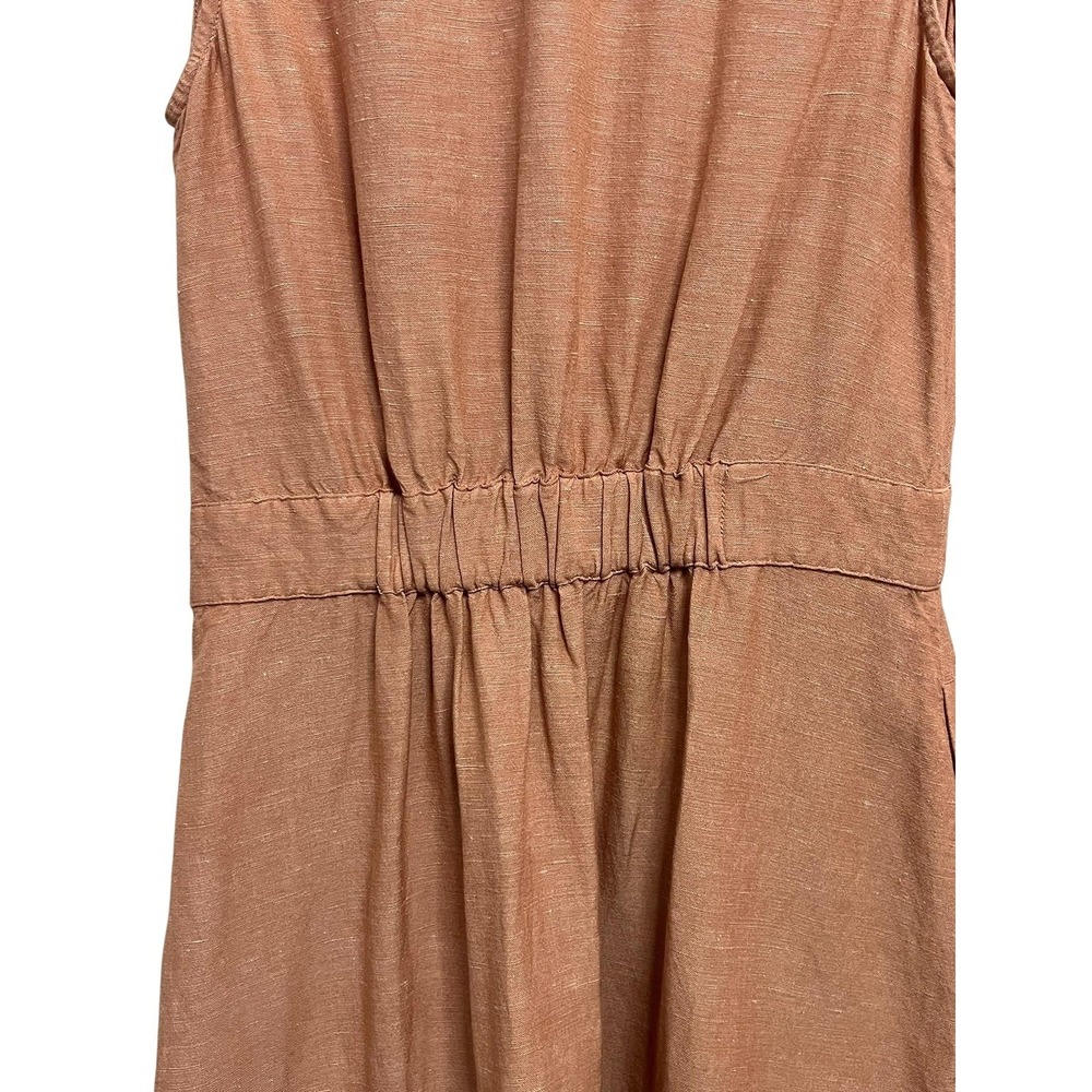Madewell Maxi Dress Womens 0 Pink Linen Blend Wrap V-Neck Sleeveless Pockets - Picture 10 of 12